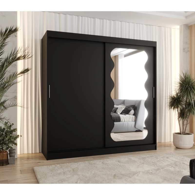 Šatní skříň 200 cm ROZANA - černá