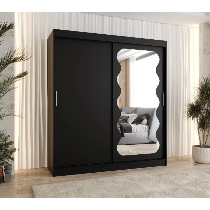 Šatní skříň 180 cm ROZANA - černá