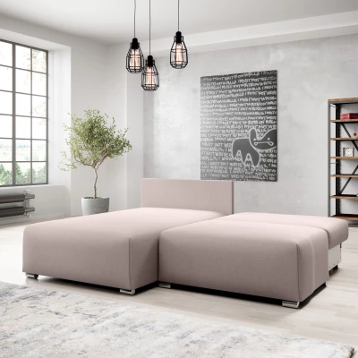 Malá sedací souprava ROSIANA - pudrově růžová, levý roh