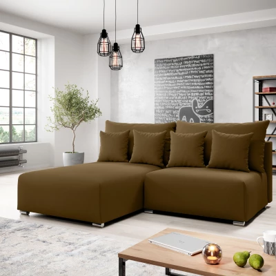 Malá sedací souprava ROSIANA - tmavě hnědá, levý roh