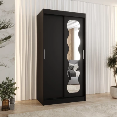 Šatní skříň 100 cm ROZANA - černá