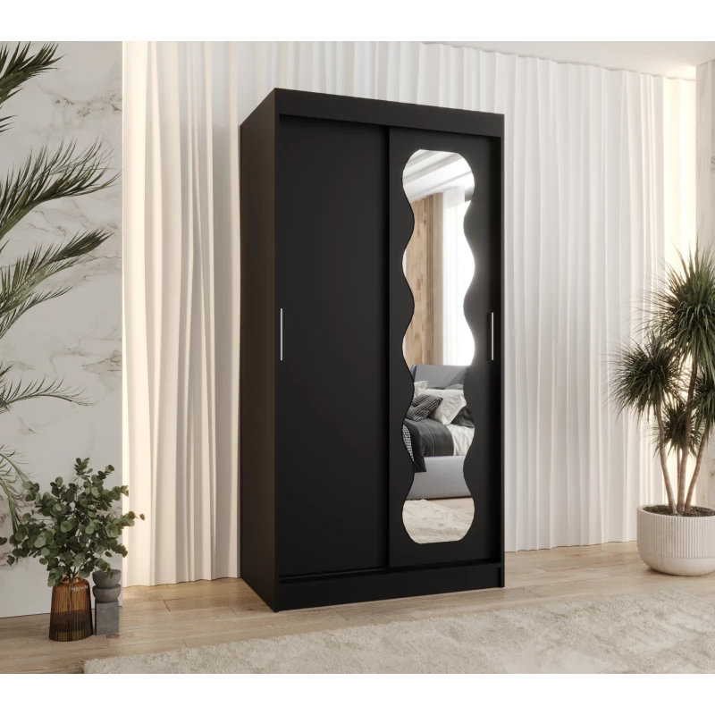 Šatní skříň 100 cm ROZANA - černá