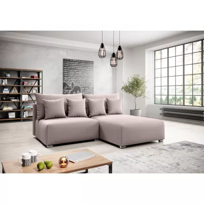 Malá sedací souprava ROSIANA - pudrově růžová, pravý roh