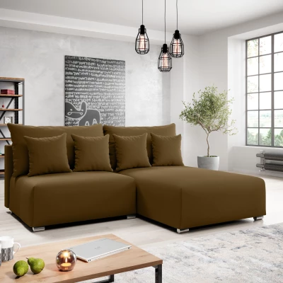 Malá sedací souprava ROSIANA - tmavě hnědá, pravý roh