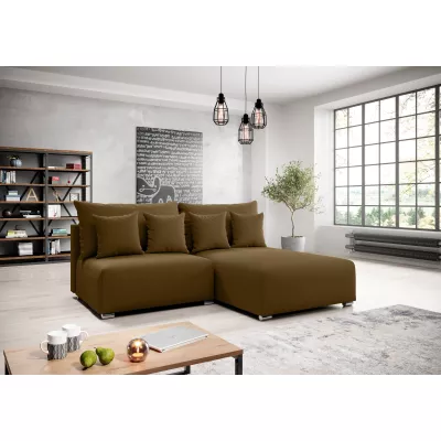 Malá sedací souprava ROSIANA - tmavě hnědá, pravý roh