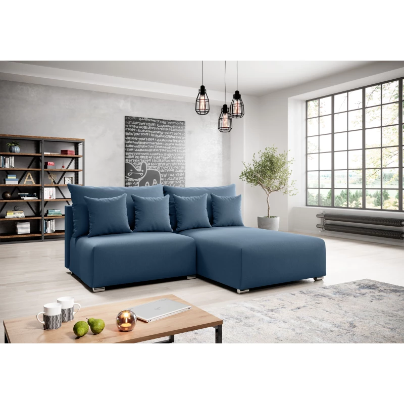 Malá sedací souprava ROSIANA - modrá, pravý roh