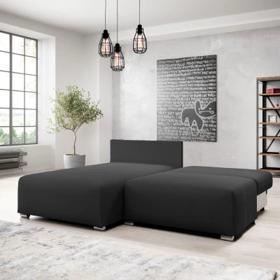 Malá sedací souprava ROSIANA - černá, pravý roh