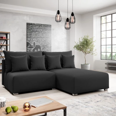 Malá sedací souprava ROSIANA - černá, pravý roh