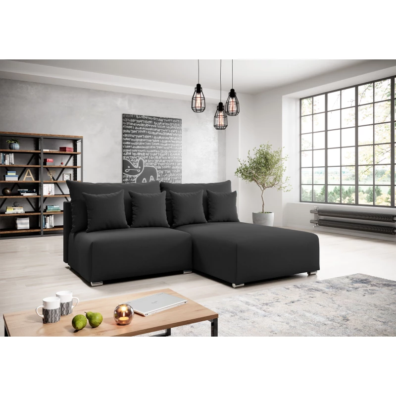 Malá sedací souprava ROSIANA - černá, pravý roh