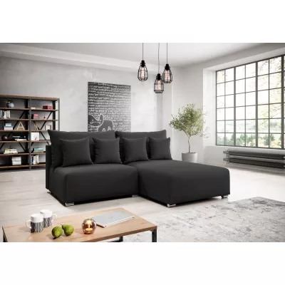 Malá sedací souprava ROSIANA - černá, pravý roh