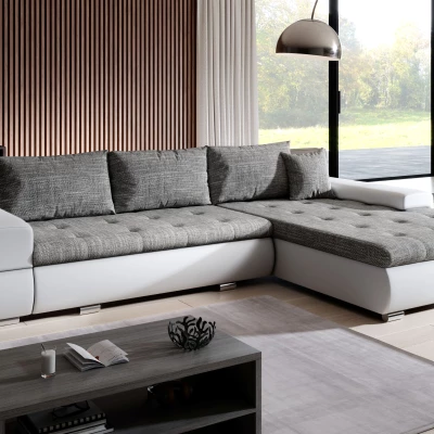 Sedací souprava s úložným prostorem EDERA - bílá / světle šedá