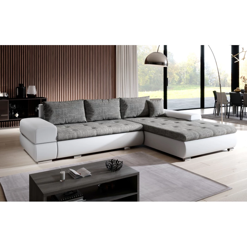 Sedací souprava s úložným prostorem EDERA - bílá / světle šedá