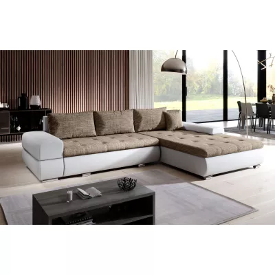 Sedací souprava s úložným prostorem EDERA - bílá / světle hnědá