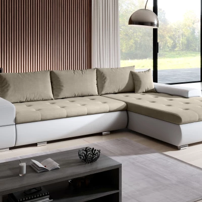 Sedací souprava s úložným prostorem EDERA - bílá / béžová