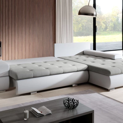 Sedací souprava s úložným prostorem EDERA - bílá / fialová