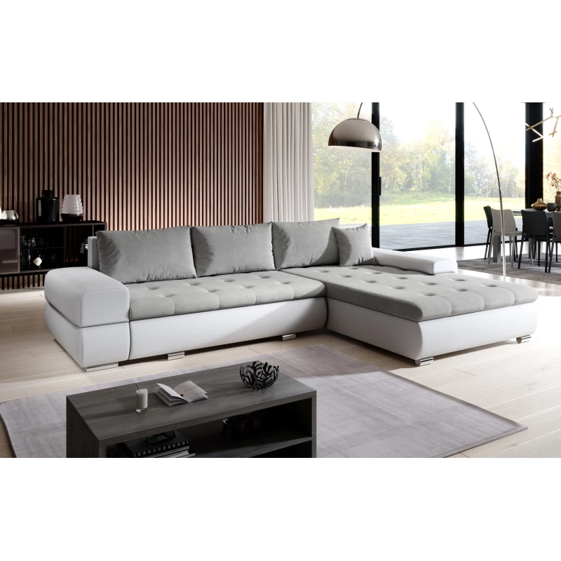 Sedací souprava s úložným prostorem EDERA - bílá / popelavá