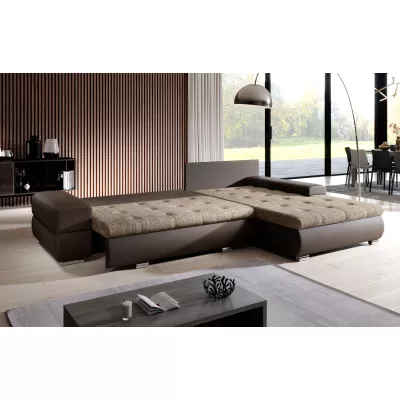 Sedací souprava s úložným prostorem EDERA - tmavě hnědá / světle hnědá