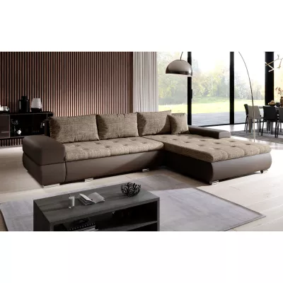 Sedací souprava s úložným prostorem EDERA - tmavě hnědá / světle hnědá