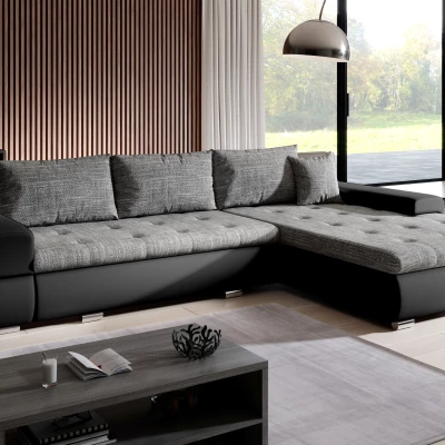 Sedací souprava s úložným prostorem EDERA - černá / světle šedá