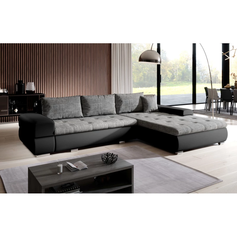 Sedací souprava s úložným prostorem EDERA - černá / světle šedá