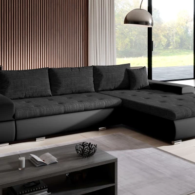 Sedací souprava s úložným prostorem EDERA - černá / tmavě šedá