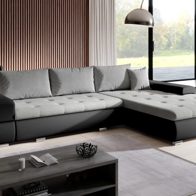 Sedací souprava s úložným prostorem EDERA - černá / popelavá