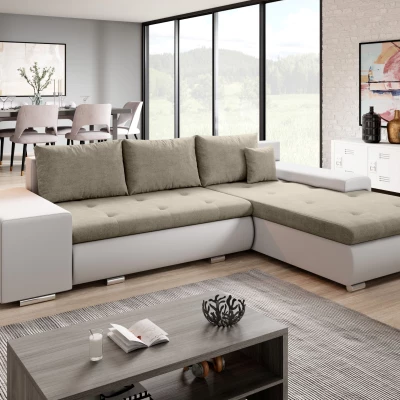 Sedací souprava s taburety EDERA MINI - bílá / béžová