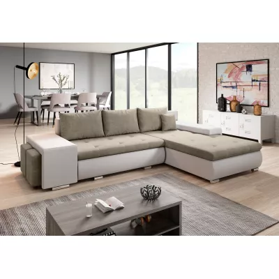 Sedací souprava s taburety EDERA MINI - bílá / béžová