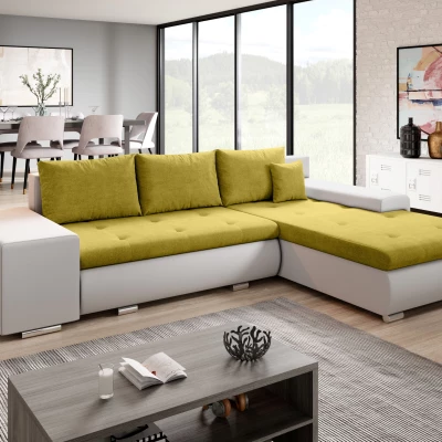 Sedací souprava s taburety EDERA MINI - bílá / žlutá