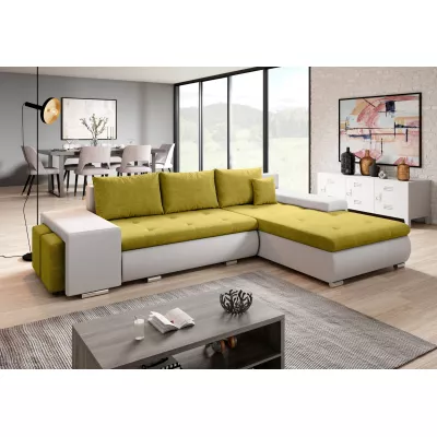 Sedací souprava s taburety EDERA MINI - bílá / žlutá