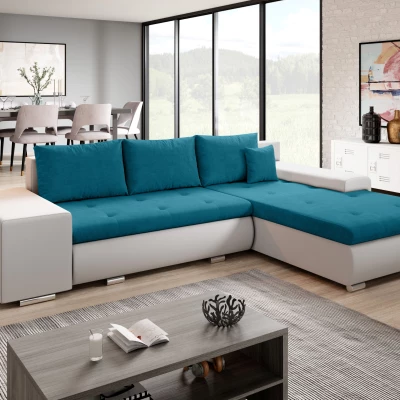 Sedací souprava s taburety EDERA MINI - bílá / modrá