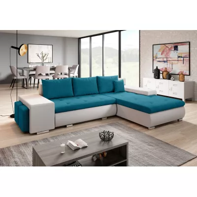 Sedací souprava s taburety EDERA MINI - bílá / modrá