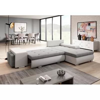 Sedací souprava s taburety EDERA MINI - bílá / světle šedá