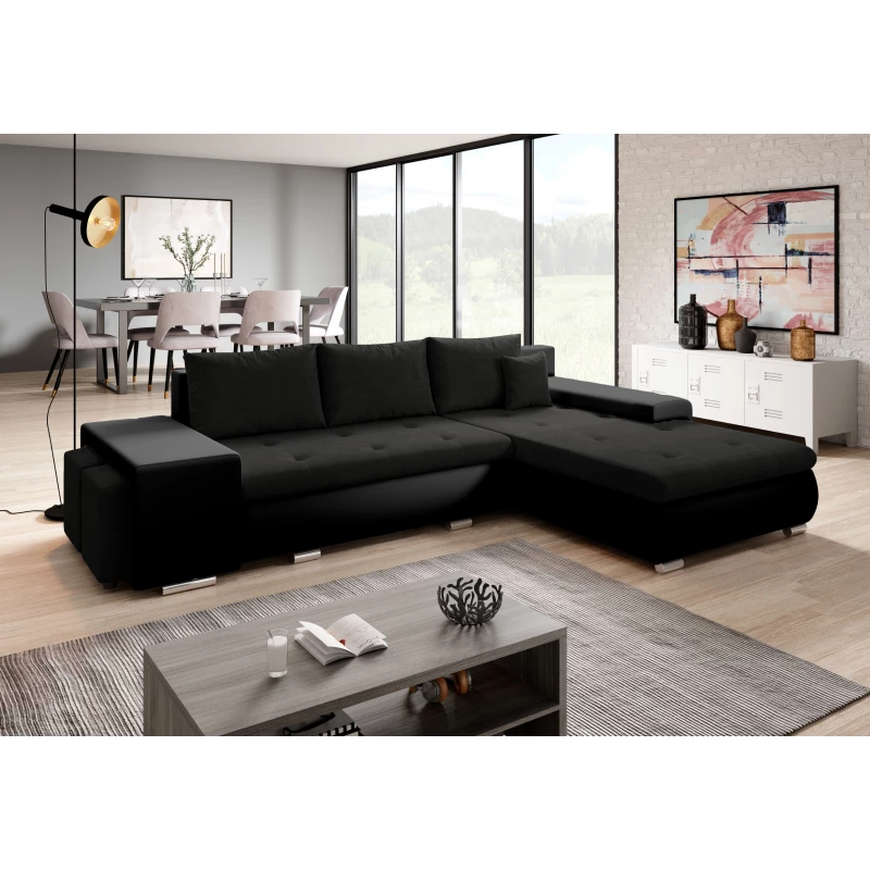 Sedací souprava s taburety EDERA MINI - černá