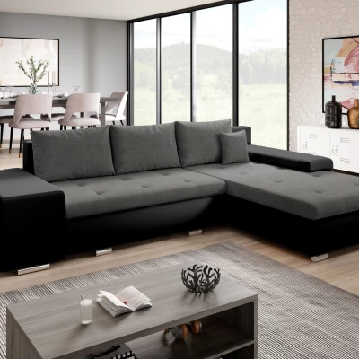 Sedací souprava s taburety EDERA MINI - černá / tmavě šedá