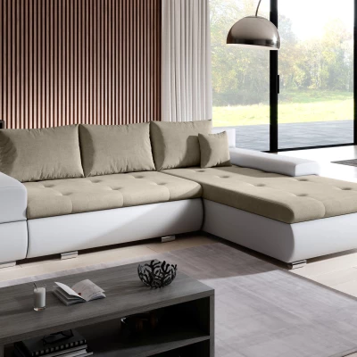 Rohová sedací souprava EDERA MINI - bílá / béžová