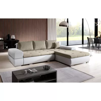 Rohová sedací souprava EDERA MINI - bílá / béžová