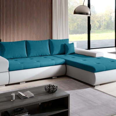 Rohová sedací souprava EDERA MINI - bílá / modrá