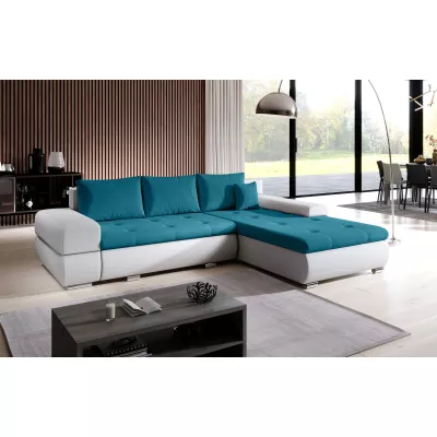 Rohová sedací souprava EDERA MINI - bílá / modrá