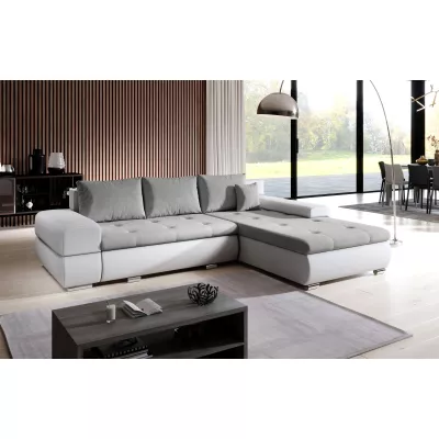 Rohová sedací souprava EDERA MINI - bílá / světle šedá