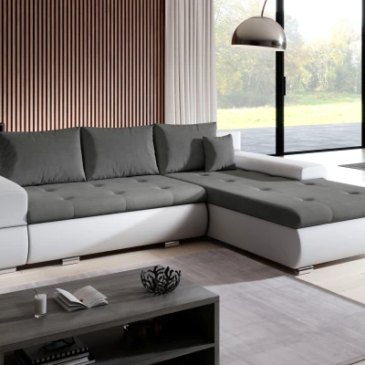 Rohová sedací souprava EDERA MINI - bílá / tmavě šedá