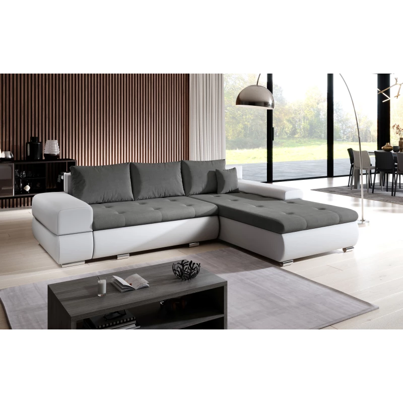 Rohová sedací souprava EDERA MINI - bílá / tmavě šedá