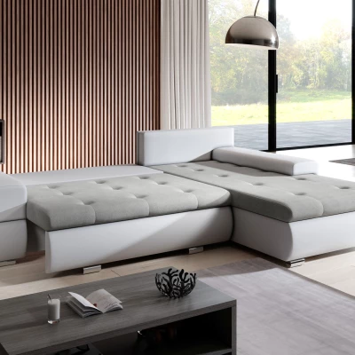 Rohová sedací souprava EDERA MINI - bílá / tmavě šedá