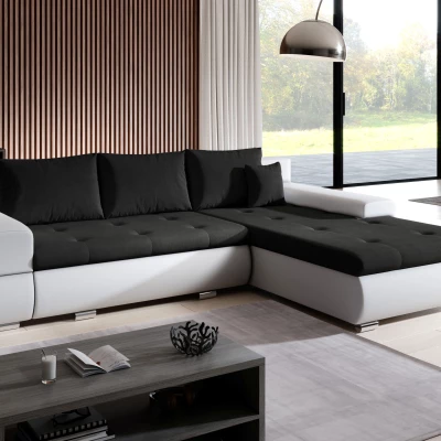 Rohová sedací souprava EDERA MINI - bílá / černá