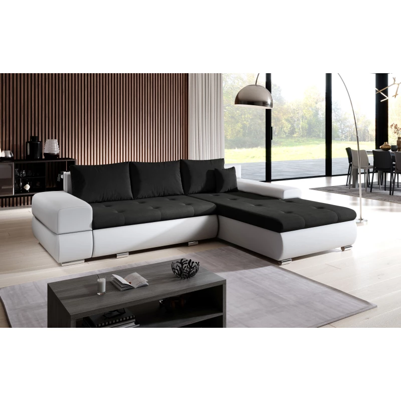 Rohová sedací souprava EDERA MINI - bílá / černá