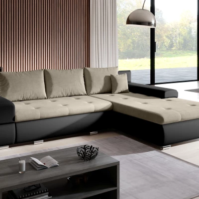 Rohová sedací souprava EDERA MINI - černá / béžová