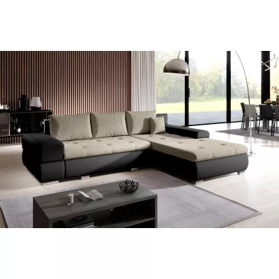 Rohová sedací souprava EDERA MINI - černá / béžová