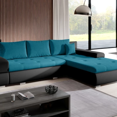 Rohová sedací souprava EDERA MINI - černá / modrá