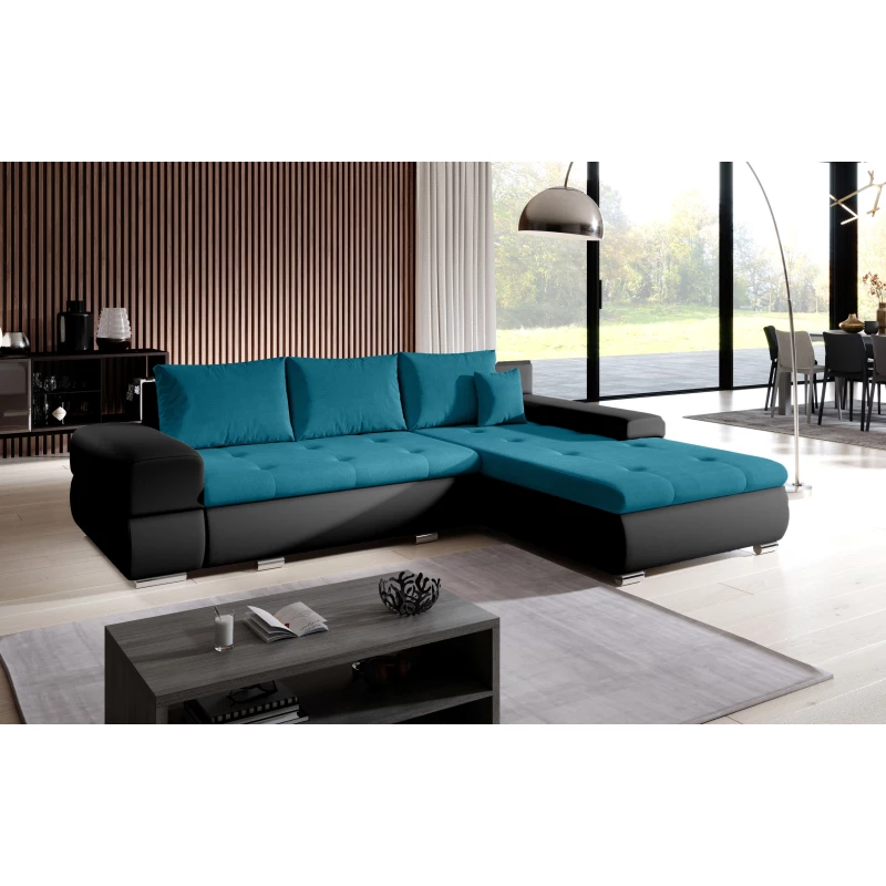 Rohová sedací souprava EDERA MINI - černá / modrá