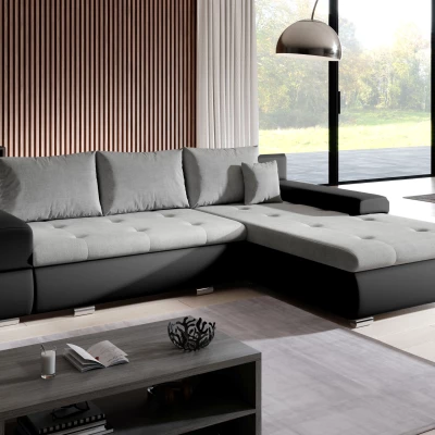 Rohová sedací souprava EDERA MINI - černá / světle šedá